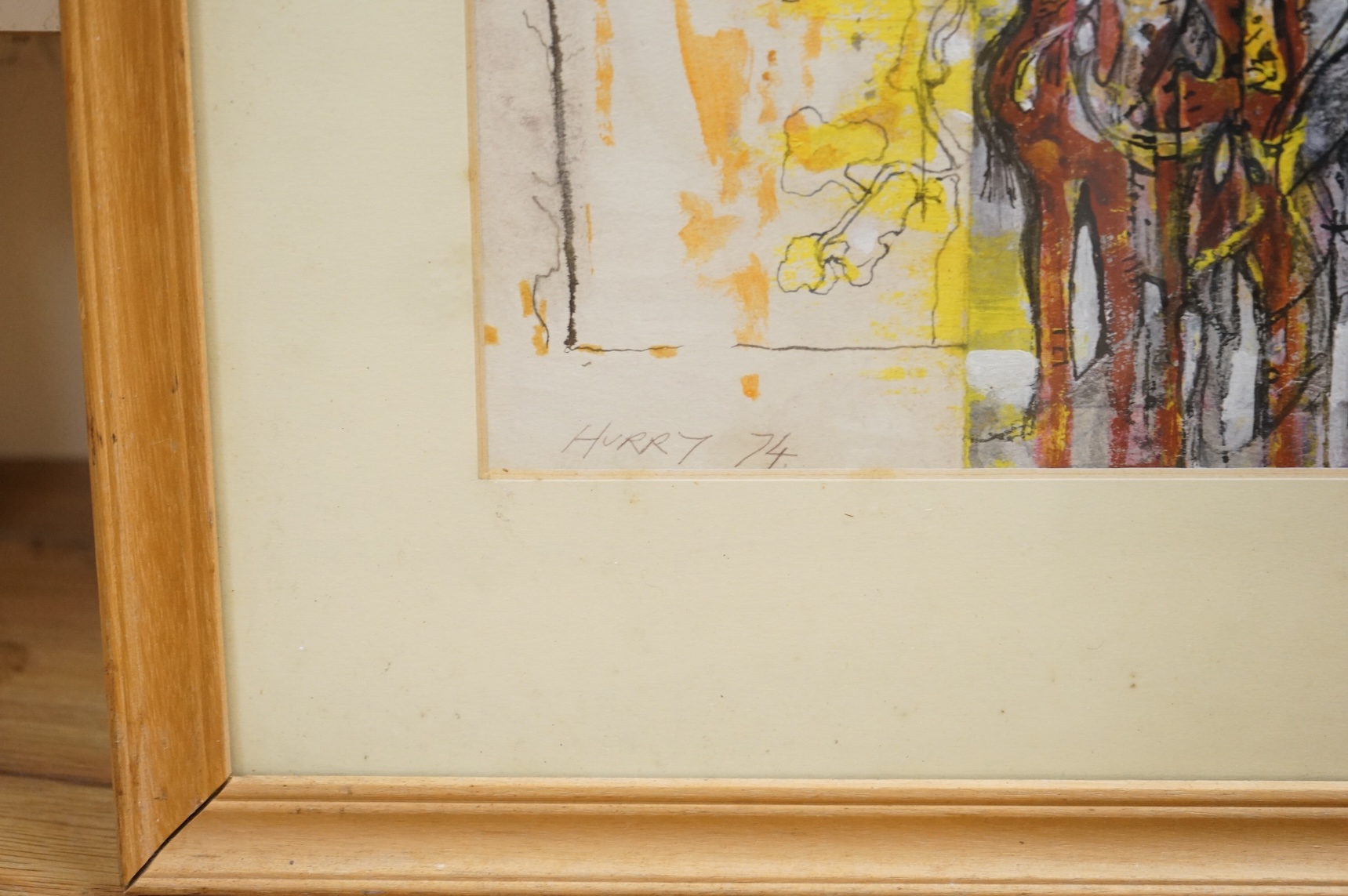 Leslie Hurry (1909-1978), Untitled abstract composition, mixed media, signed and dated '74, 28 x 37cm